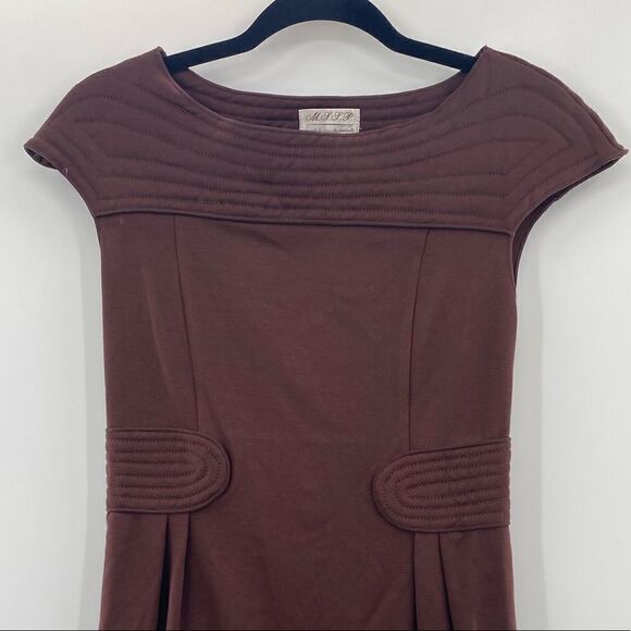 3For$20 M.S.S.P Brown Detailed Collar & Waist Trim Dresses size: XS - Picture 3 of 5